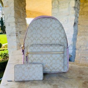 Coach Charlie large signature backpack&wallet